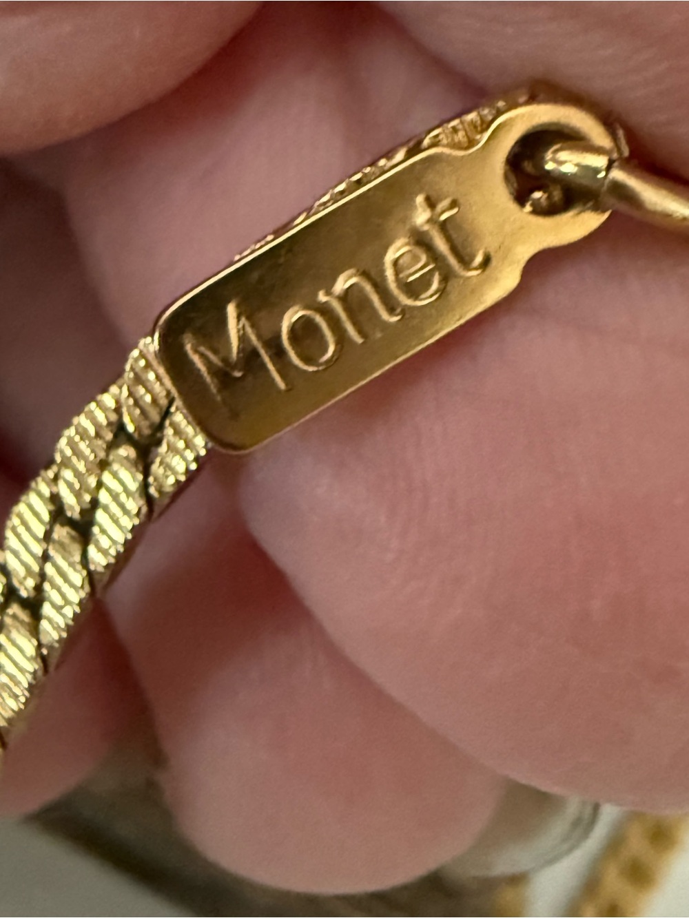 Monet Gold Herringbone Chain Necklace - Picture 3 of 6
